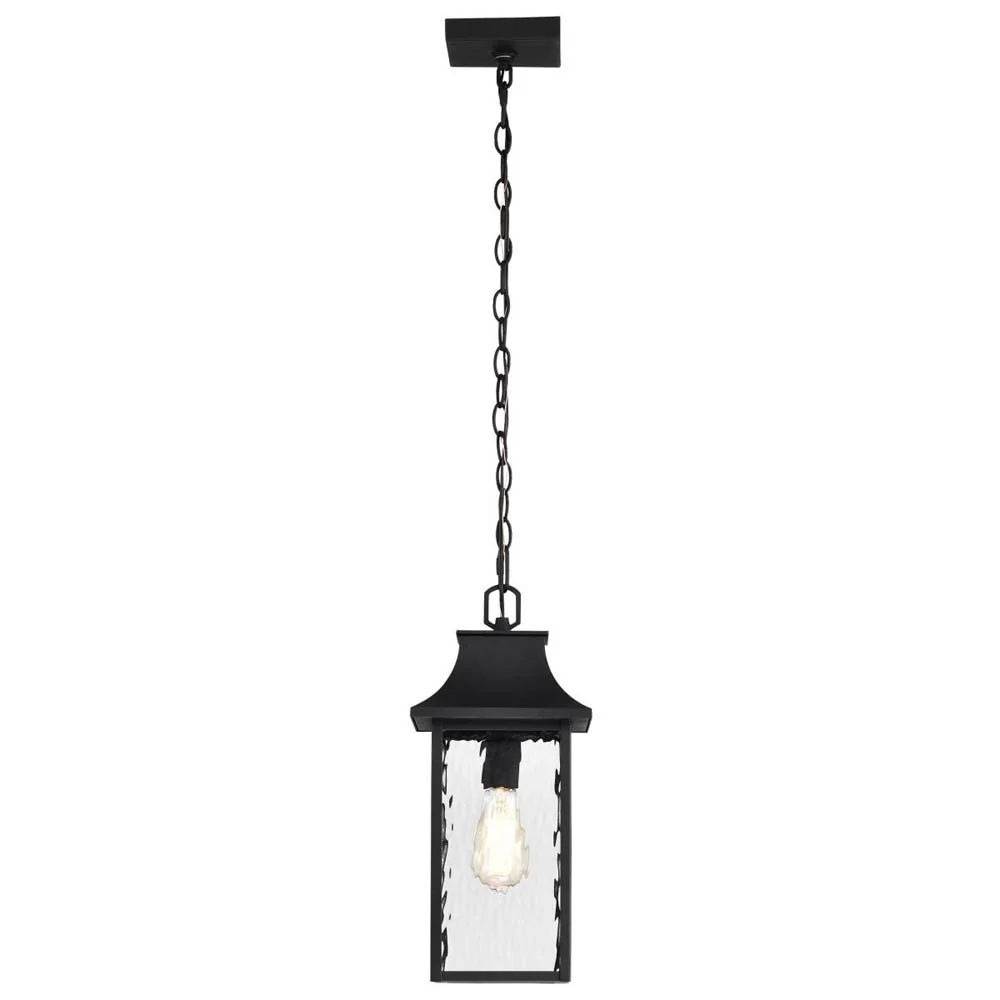 Austen Outdoor 17-in Hanging Light Matte Black Finish w/ Clear Water Glass - Image 2