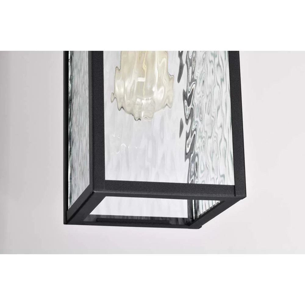 Austen Outdoor 17-in Hanging Light Matte Black Finish w/ Clear Water Glass - Image 3