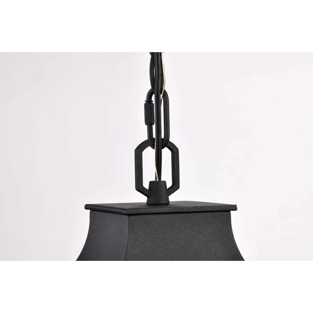 Austen Outdoor 17-in Hanging Light Matte Black Finish w/ Clear Water Glass - Image 5