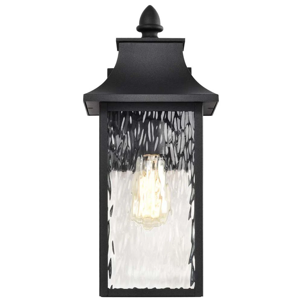 Austen Outdoor 17-in Large Wall Light Matte Black Finish w/ Clear Water Glass - Image 2