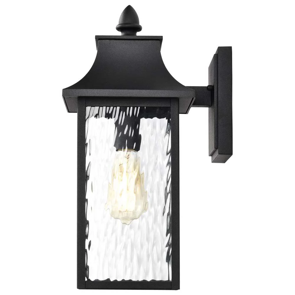 Austen Outdoor 17-in Large Wall Light Matte Black Finish w/ Clear Water Glass - Image 3