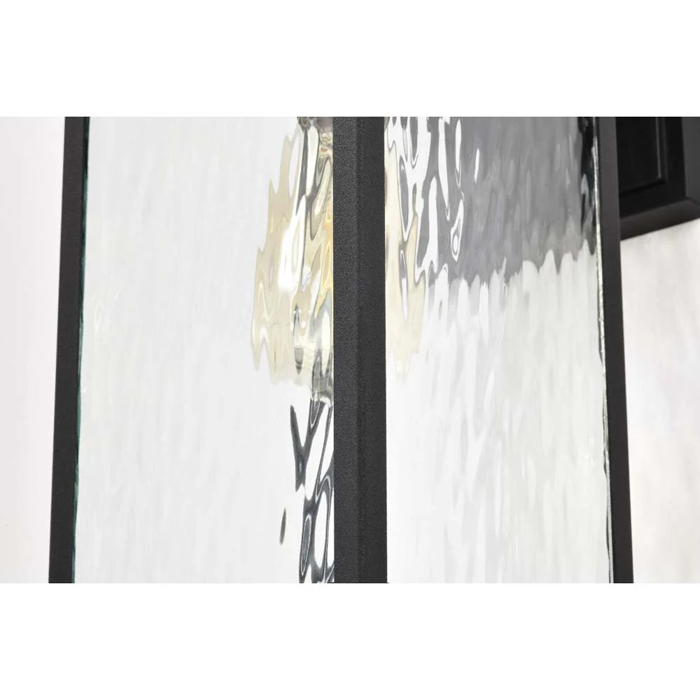 Austen Outdoor 17-in Large Wall Light Matte Black Finish w/ Clear Water Glass - Image 5