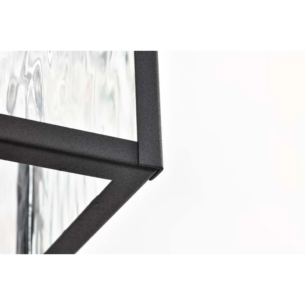 Austen Outdoor 17-in Large Wall Light Matte Black Finish w/ Clear Water Glass - Image 7