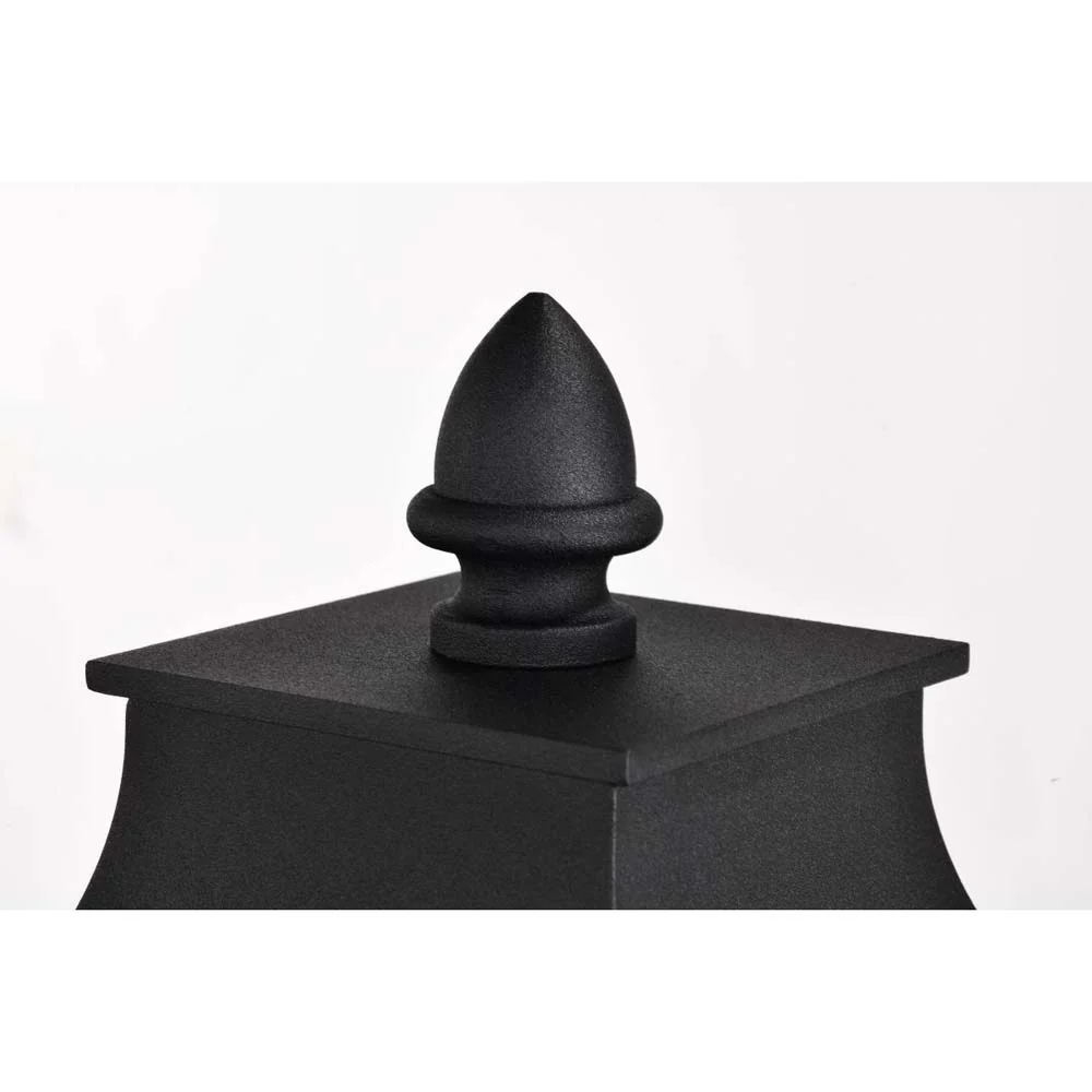 Austen Outdoor 20-in Post Light Lantern Matte Black Finish w/ Clear Water Glass - Image 3