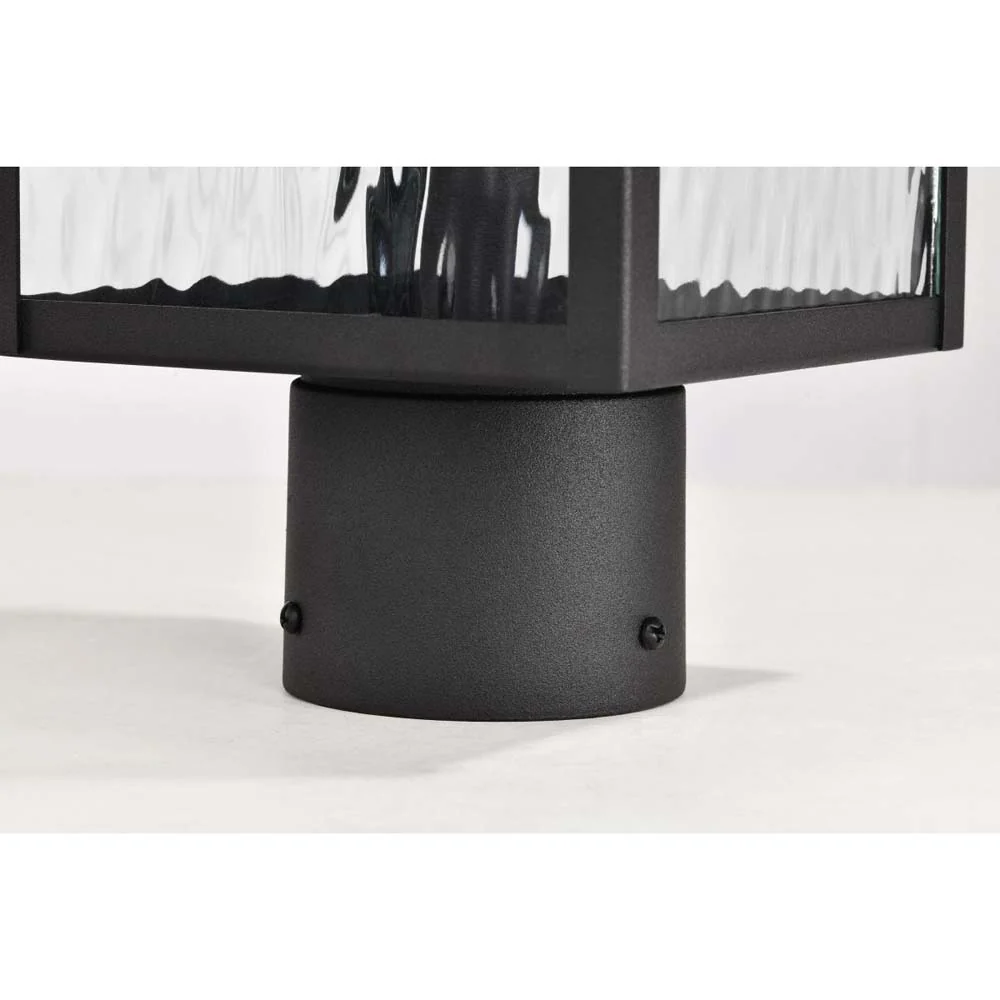 Austen Outdoor 20-in Post Light Lantern Matte Black Finish w/ Clear Water Glass - Image 6