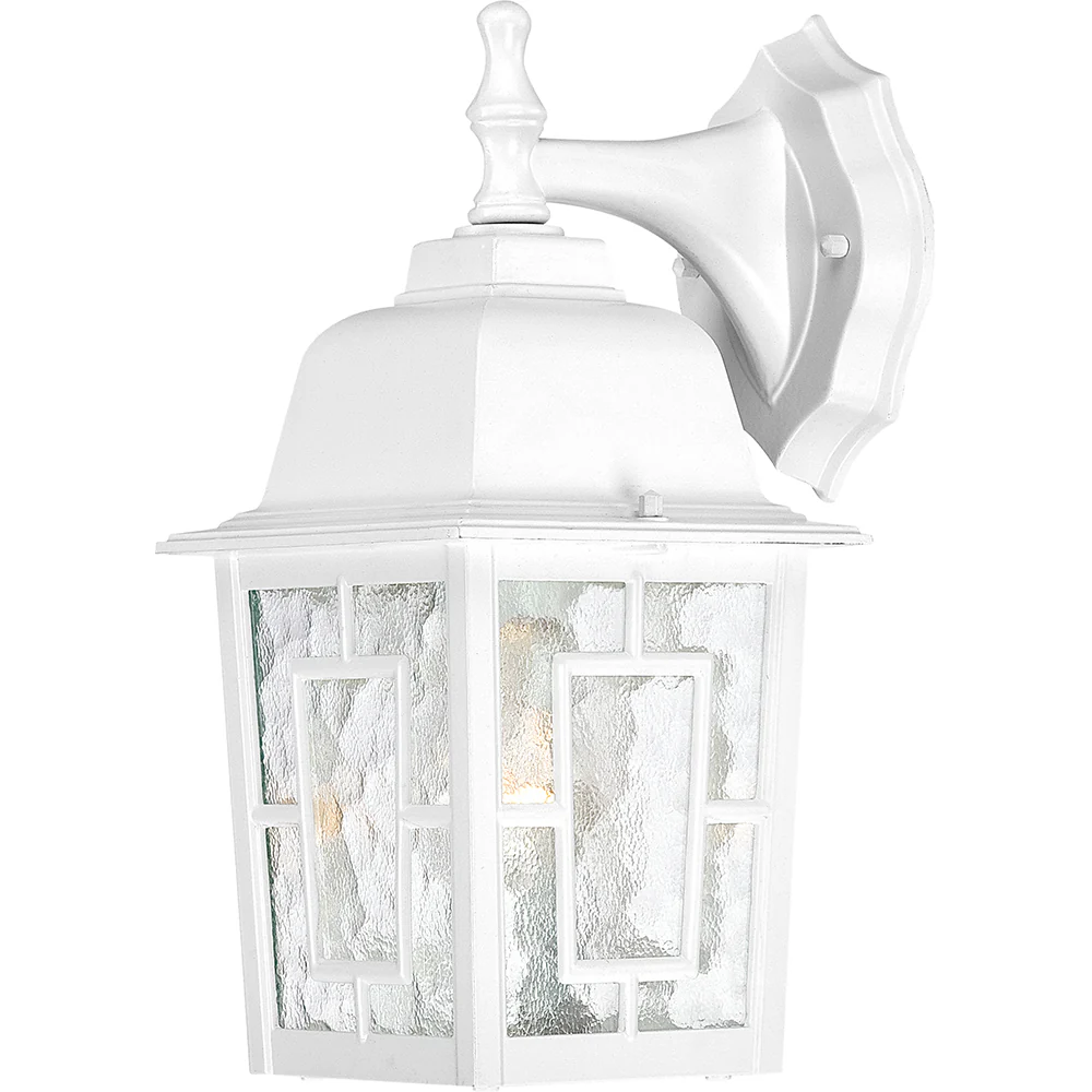 Nuvo Banyan 1-Light 12" Wall Light w/ Clear water Glass in White Finish
