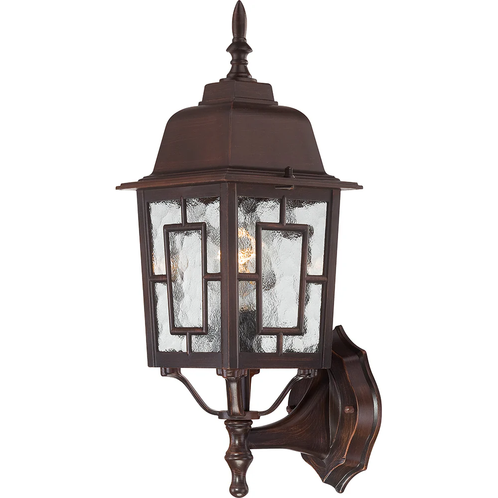 Nuvo Banyan 1-Light 17" Wall Light w/ Clear water Glass in Rustic Bronze