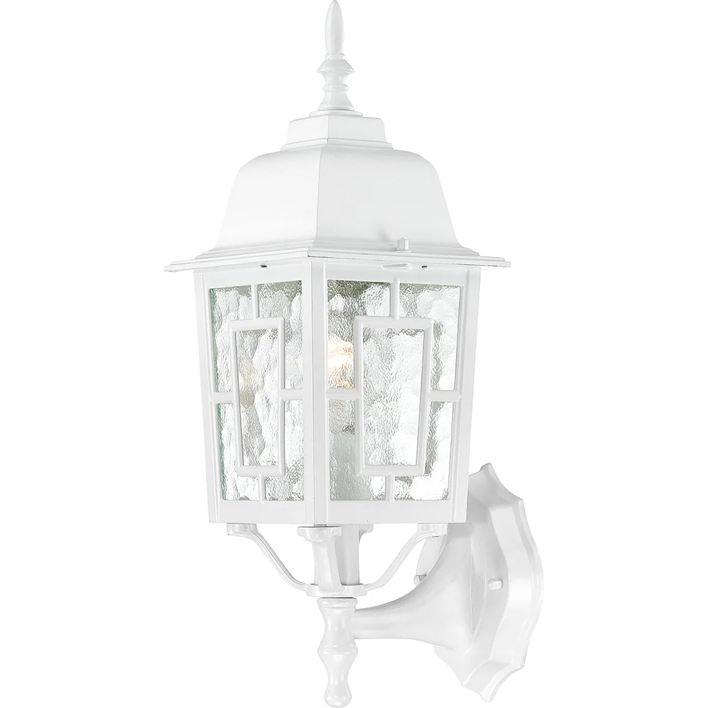 Nuvo Banyan 1-Light 17" Wall Light w/ Clear water Glass in White Finish
