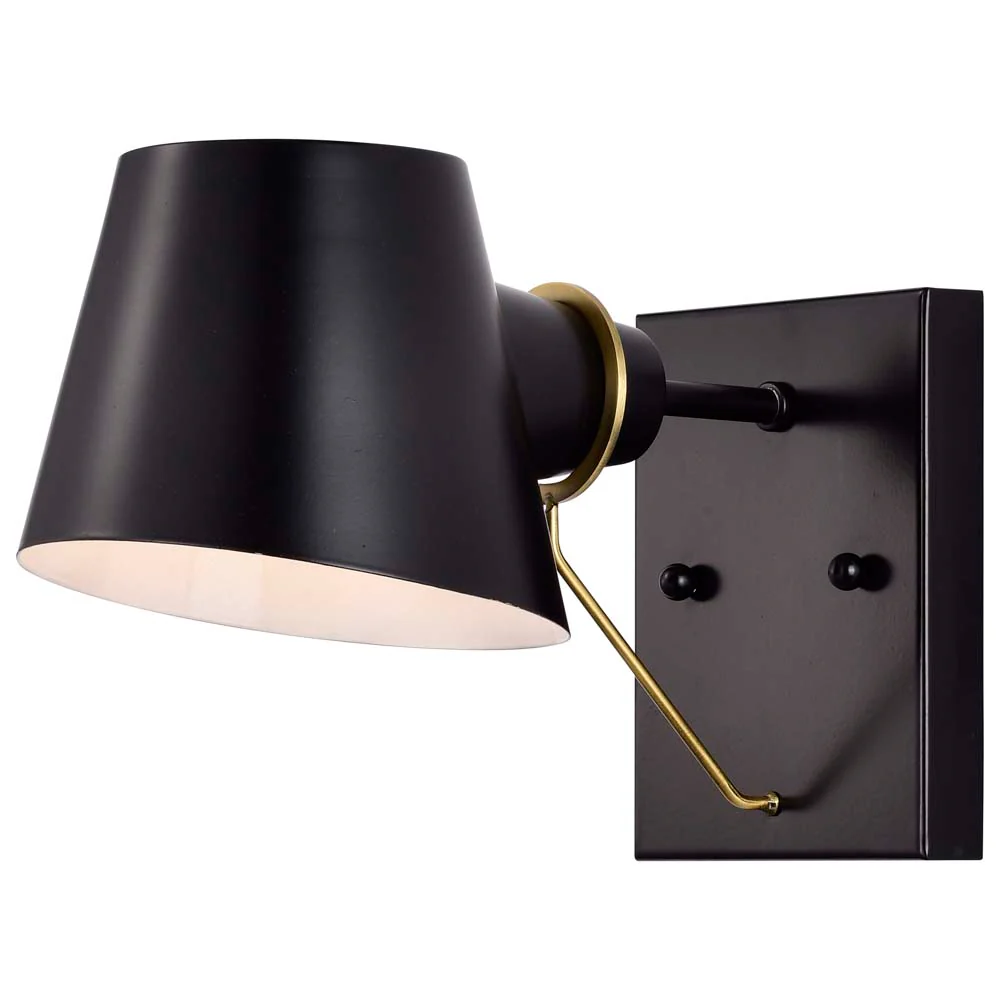 Baxter 1 Light Vanity Black with Burnished Brass - Image 6
