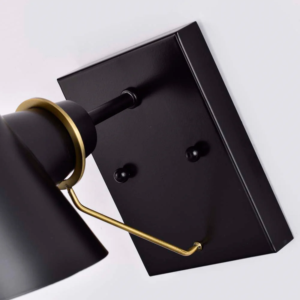 Baxter 1 Light Vanity Black with Burnished Brass - Image 7