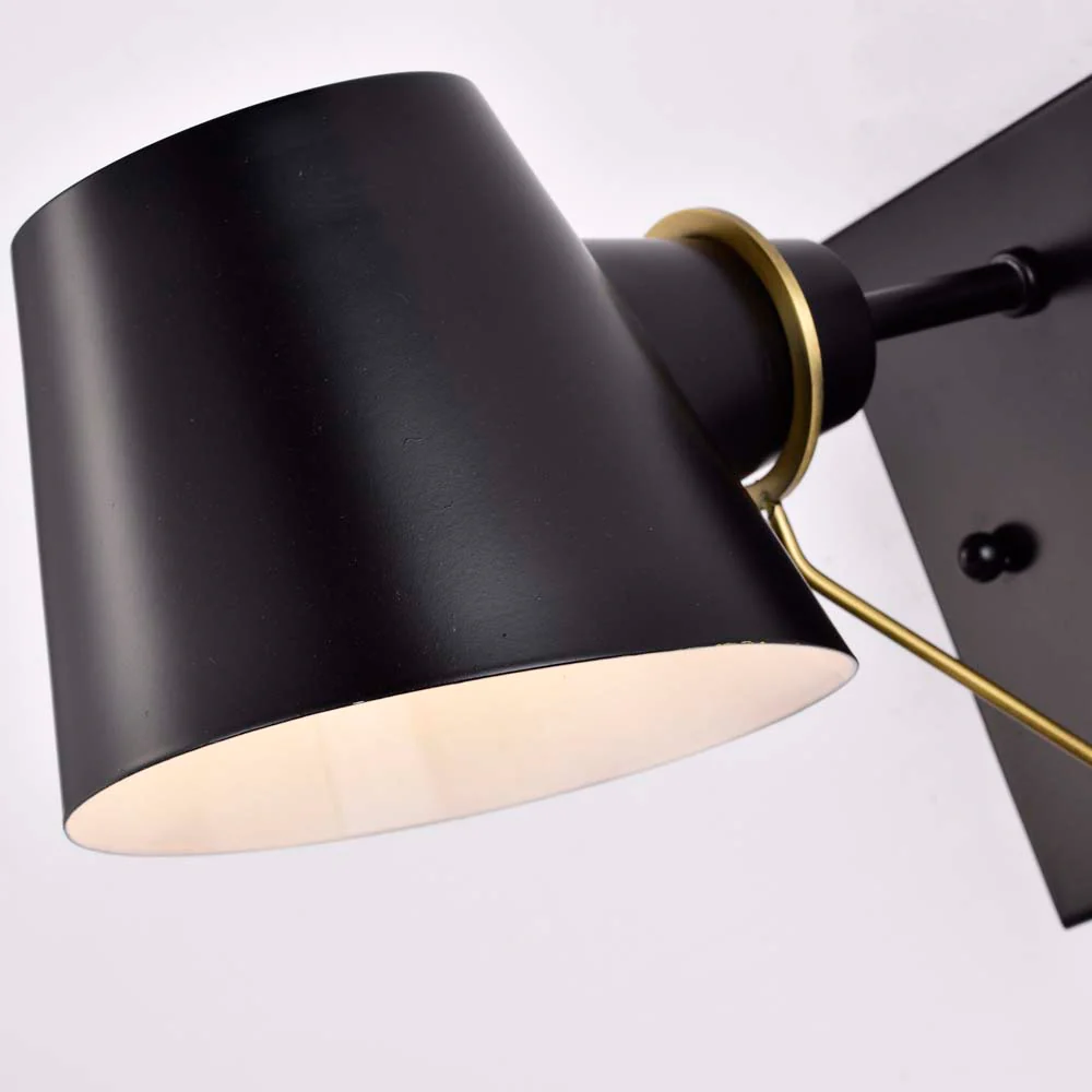 Baxter 1 Light Vanity Black with Burnished Brass - Image 8