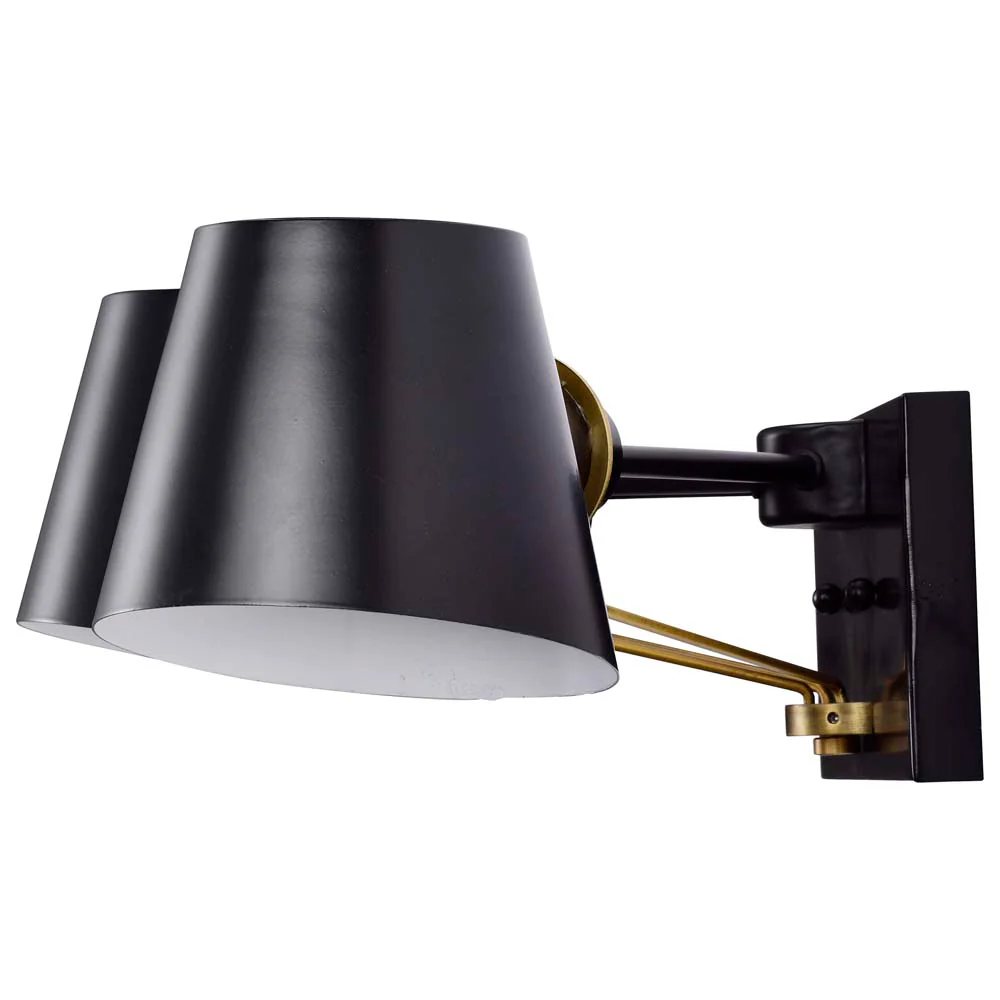 Baxter 3 Light Vanity Black with Burnished Brass - Image 5
