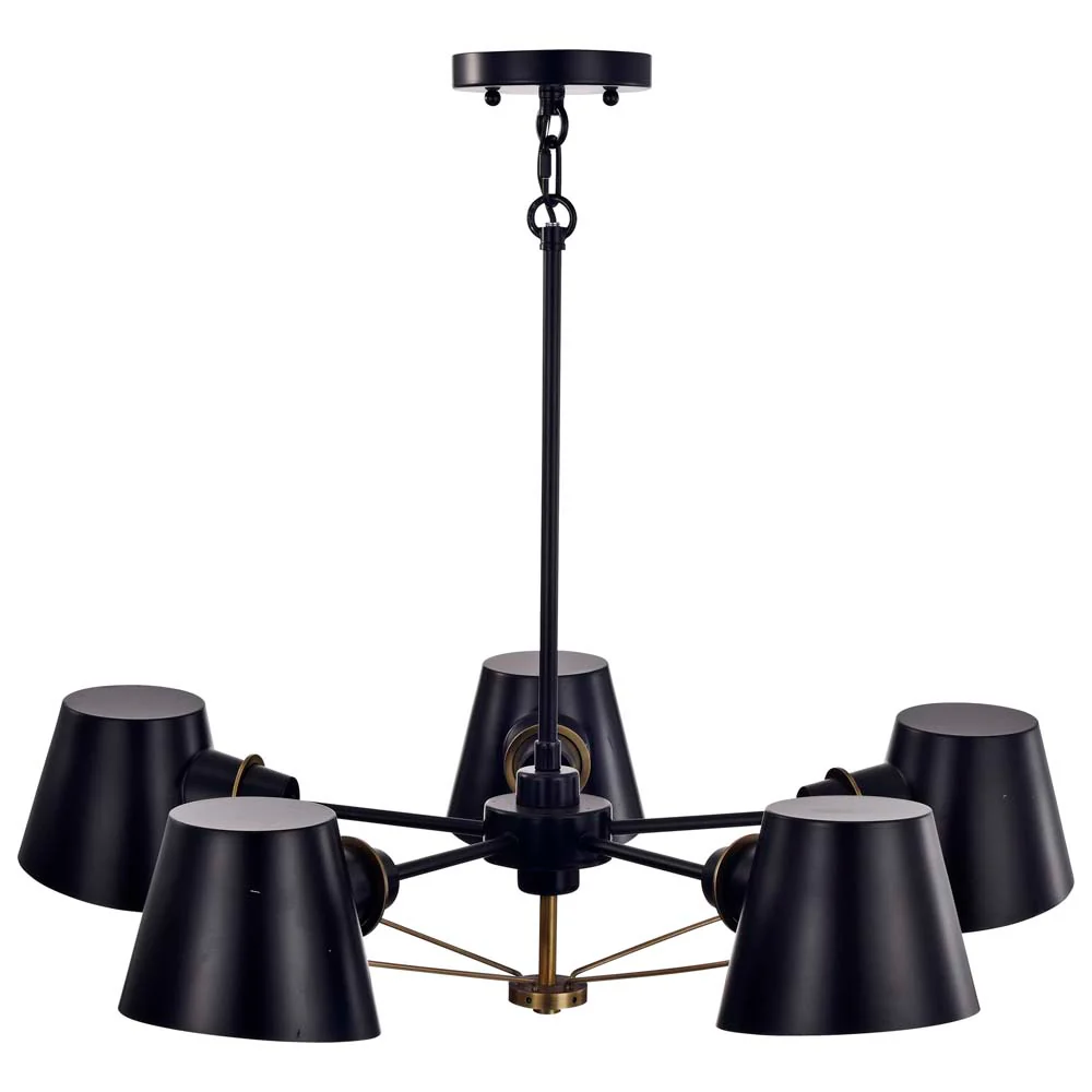 Baxter 5-Light Chandelier Black with Burnished Brass - Image 5