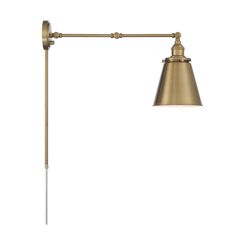 Bayard Swing Arm Lamp Burnished Brass w/ Switch 120v - Image 3