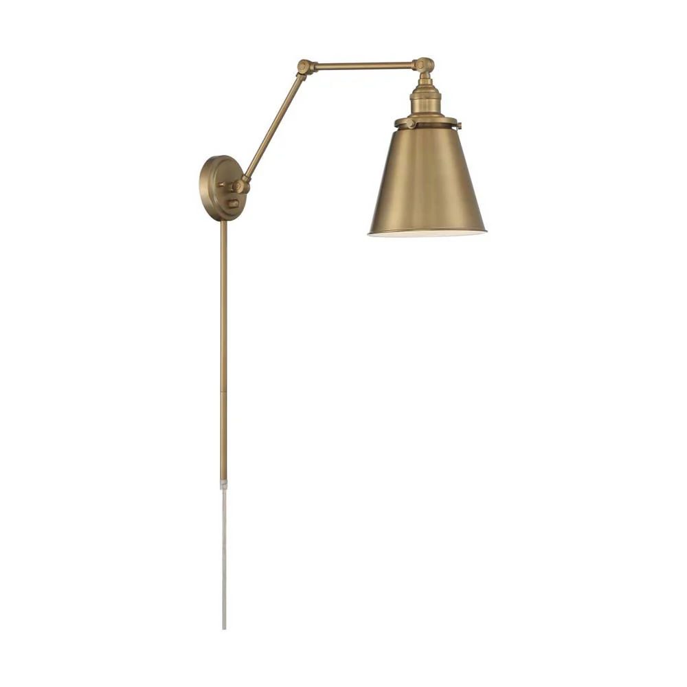 Bayard Swing Arm Lamp Burnished Brass w/ Switch 120v - Image 4