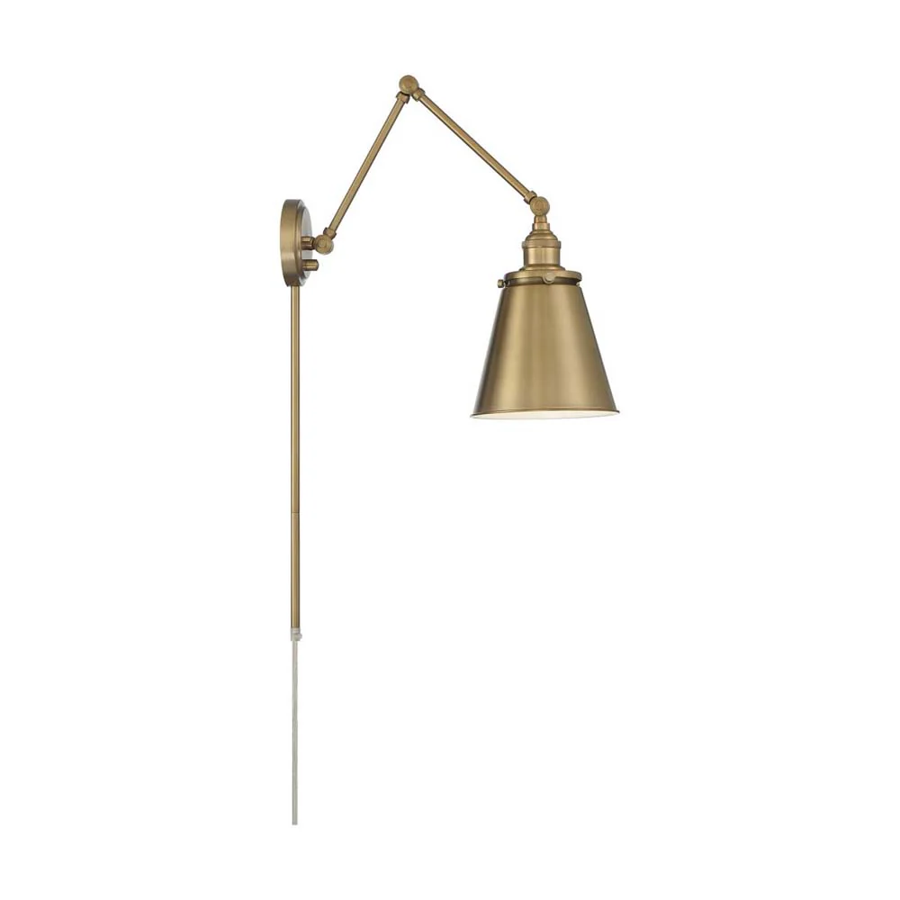 Bayard Swing Arm Lamp Burnished Brass w/ Switch 120v - Image 5