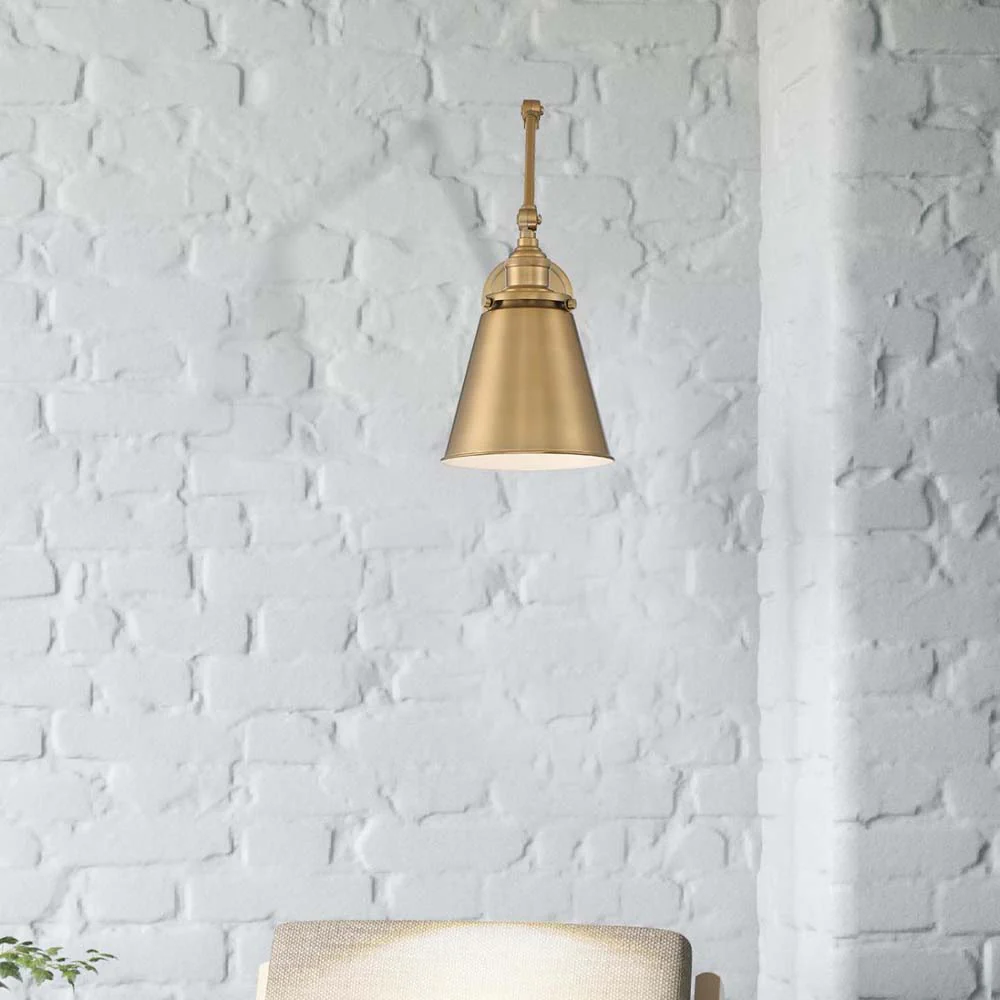 Bayard Swing Arm Lamp Burnished Brass w/ Switch 120v - Image 7
