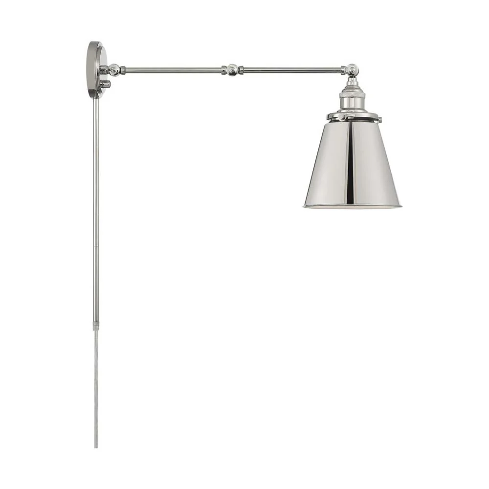 Bayard Swing Arm Lamp Polished Nickel w/ Switch 120v - Image 3