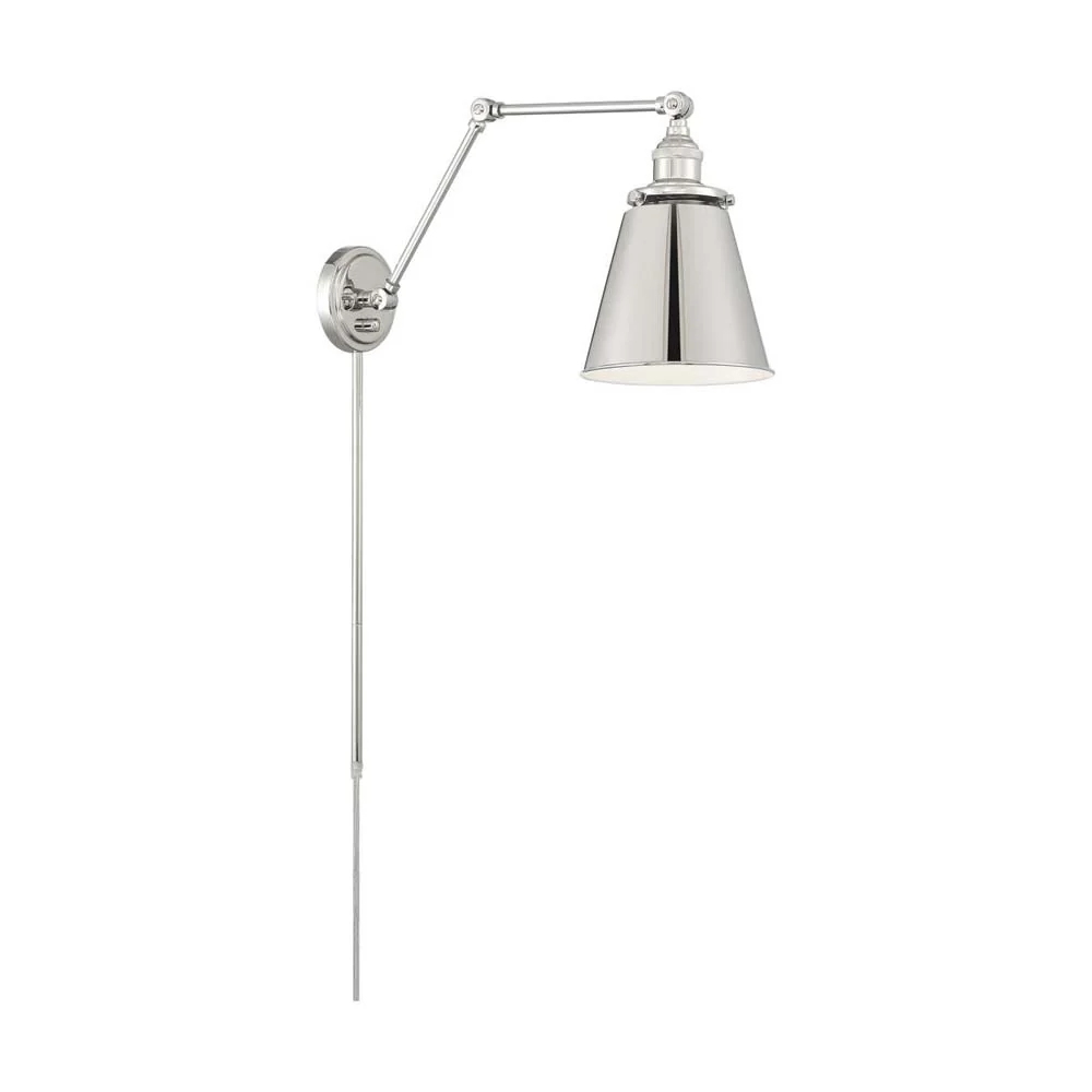 Bayard Swing Arm Lamp Polished Nickel w/ Switch 120v - Image 5