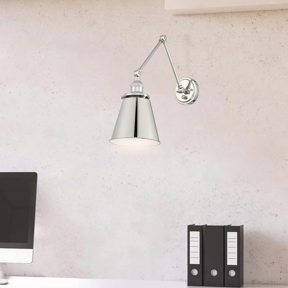 Bayard Swing Arm Lamp Polished Nickel w/ Switch 120v - Image 8