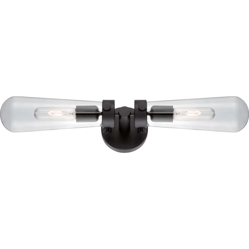 Nuvo Beaker 2-Light Wall Sconce w/ Clear Glass in Aged Bronze Finish