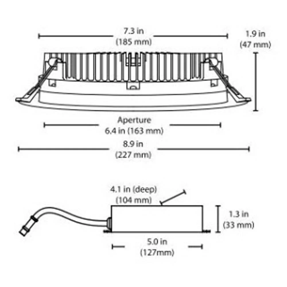 Black Faceplate for NICOR DLE8 Series Downlights - Image 2