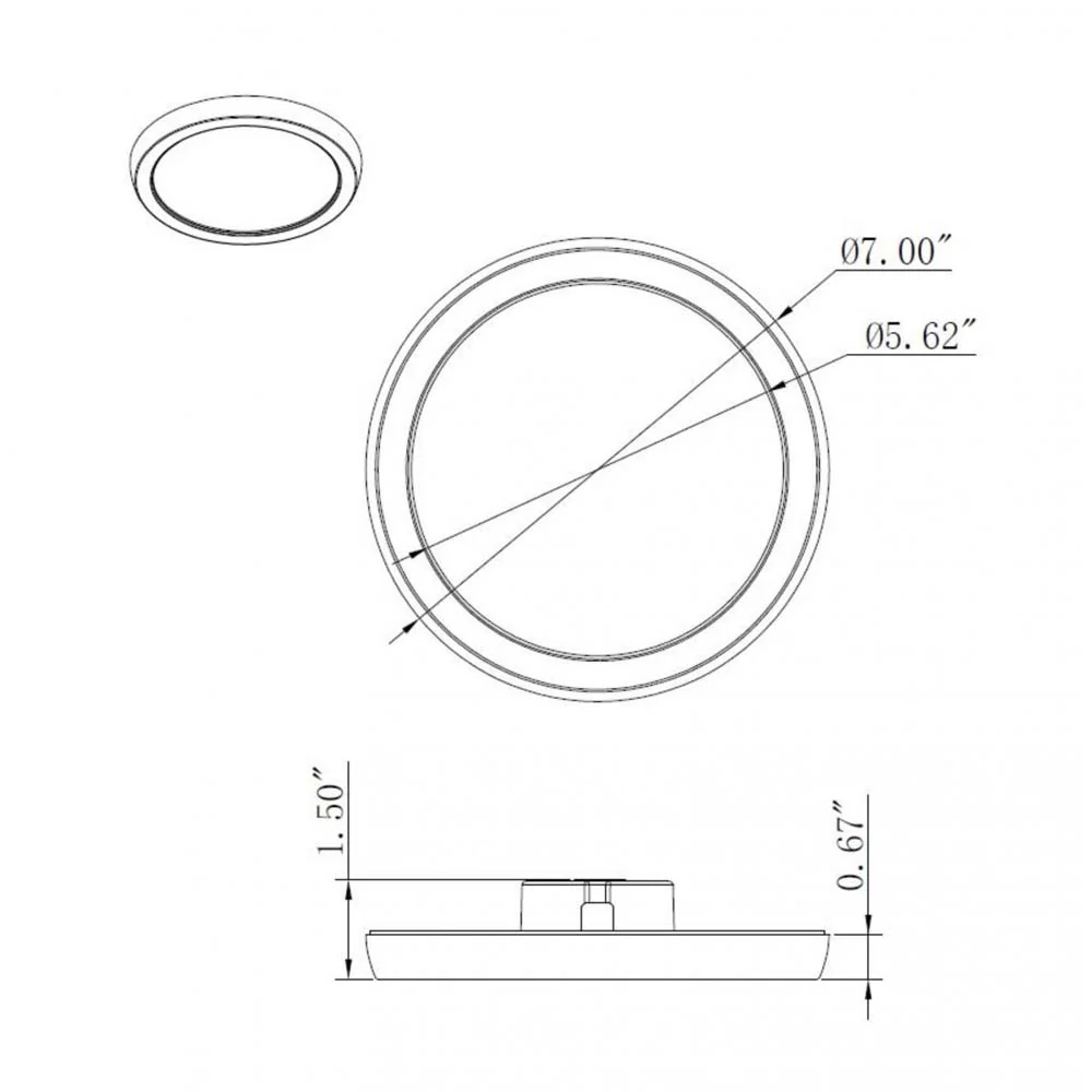 11w 7in. Round LED Flush Mount 3000K with White Finish - Image 5