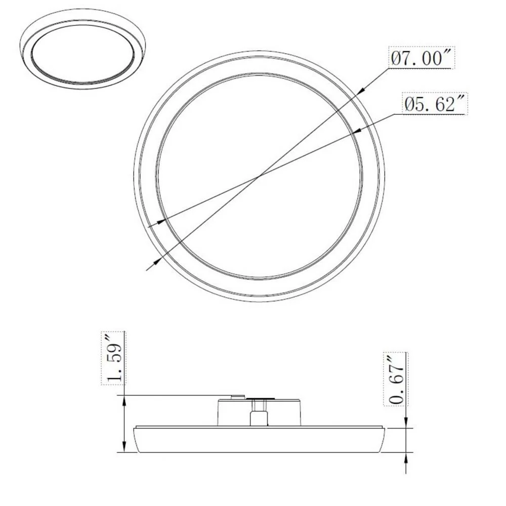 11w 7in. Round LED Flush Mount CCT Selectable with White Finish - Image 5