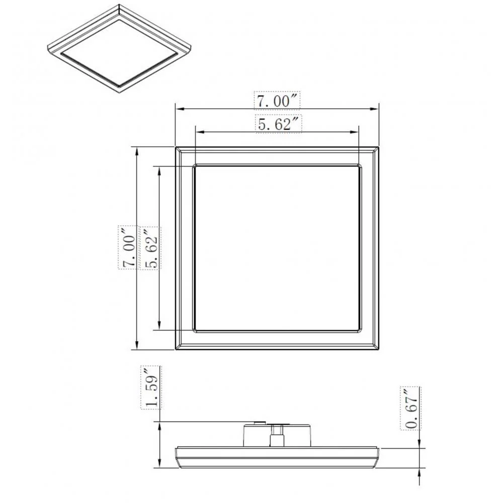 11w 7in. Square LED Flush Mount CCT Selectable with Black Finish - Image 5