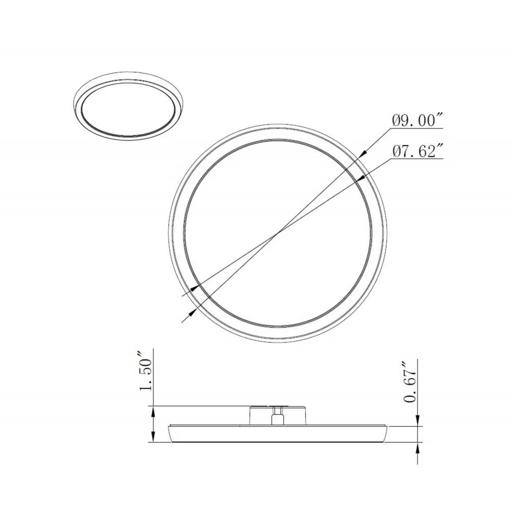 13w 9in. Round LED Flush Mount 3000K with White Finish - Image 5