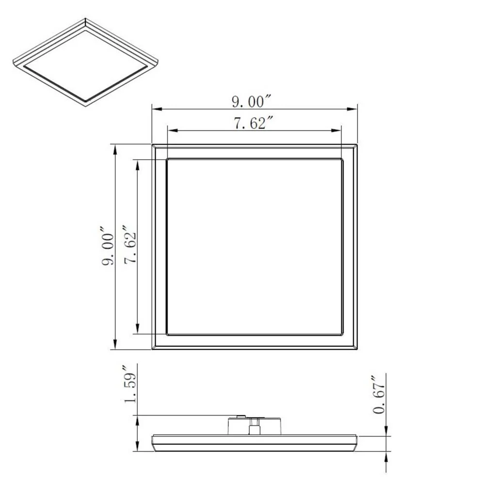 13w 9in. Square LED Flush Mount CCT Selectable with Black Finish - Image 5