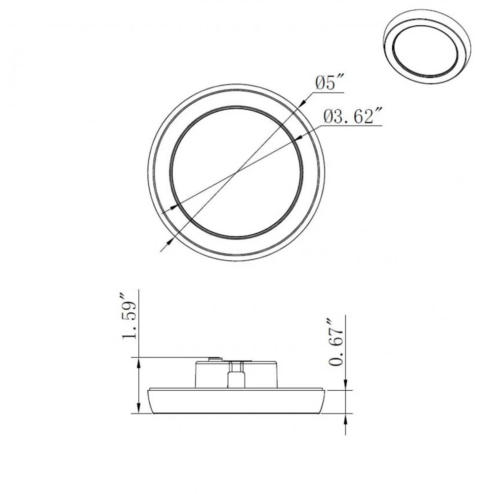 9w 5in. Round LED Flush Mount CCT Selectable with Nickel Finish - Image 7