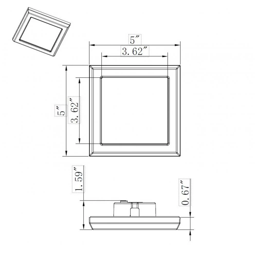 9w 5in. Square LED Flush Mount CCT Selectable with Nickel Finish - Image 5