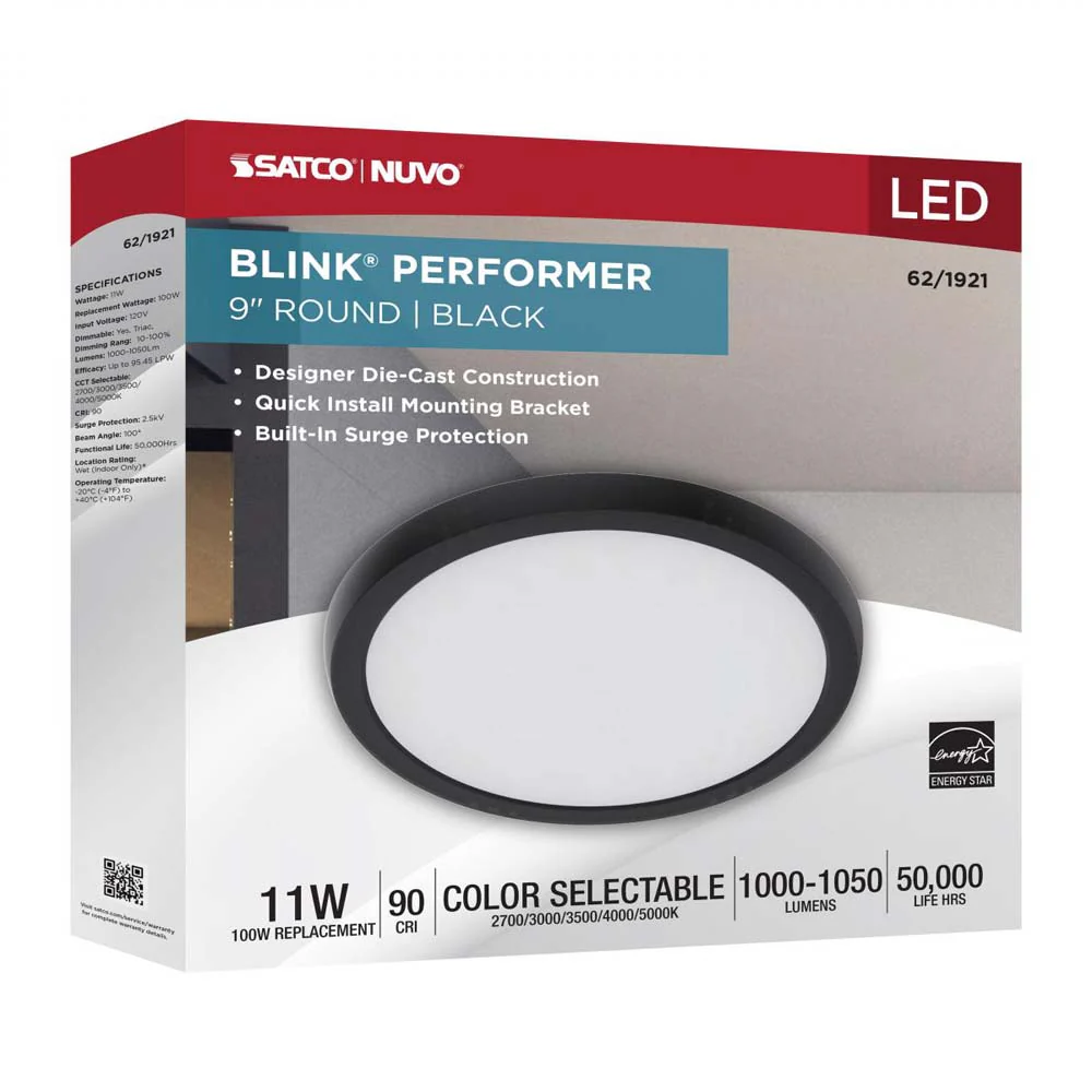 Blink Performer 11w 9-in LED Round Downlight 5 CCT Tunable Black Finish - Image 6