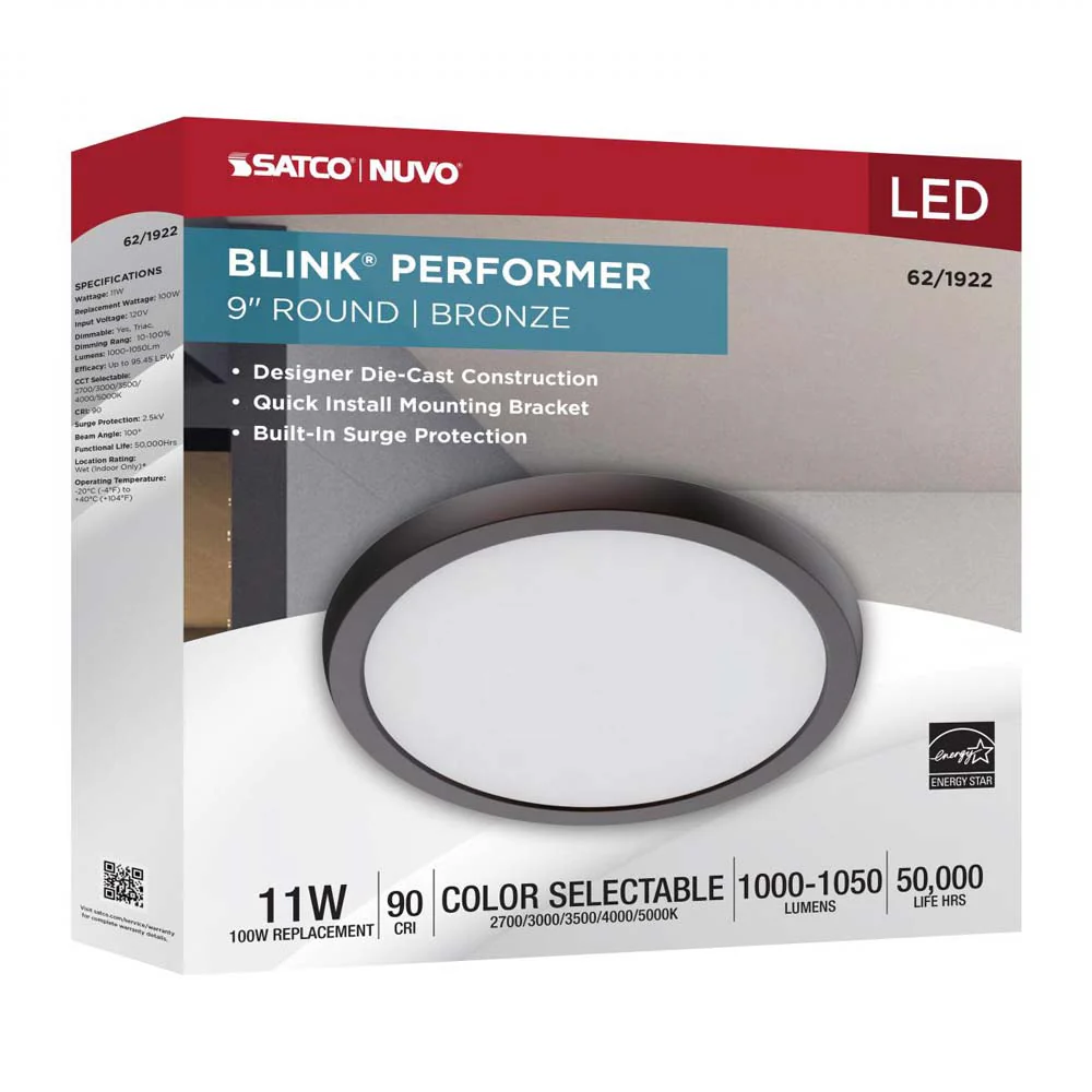 Blink Performer 11w 9-in LED Round Downlight 5 CCT Tunable Bronze Finish - Image 6