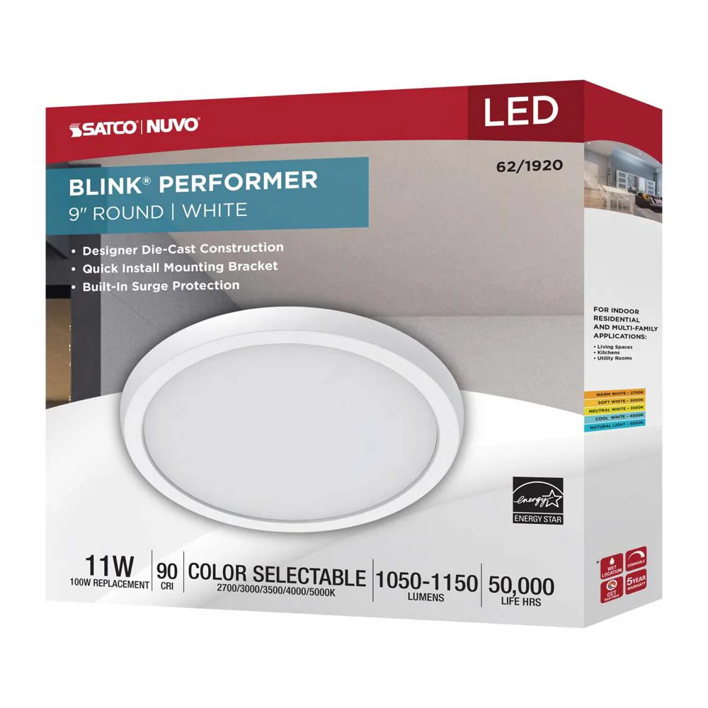 Blink Performer 11w 9-in LED Round Downlight 5 CCT Tunable White Finish - Image 7
