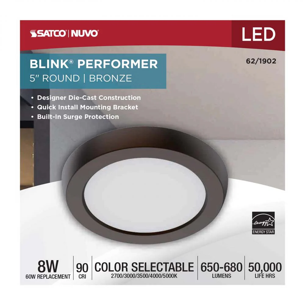 Blink Performer 8w 5-in LED Round Downlight 5 CCT Tunable Bronze Finish - Image 5