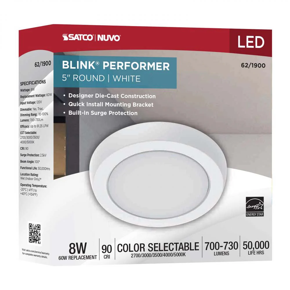 Blink Performer 8w 5-in LED Round Downlight 5 CCT Tunable White Finish - Image 7