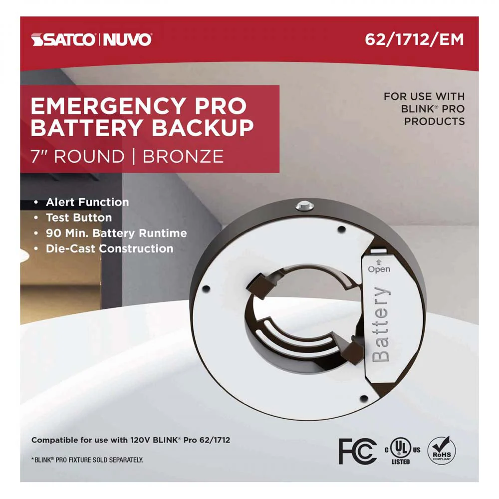 Blink Pro EM Battery Backup 7-in Round Shape Bronze Finish - Image 3