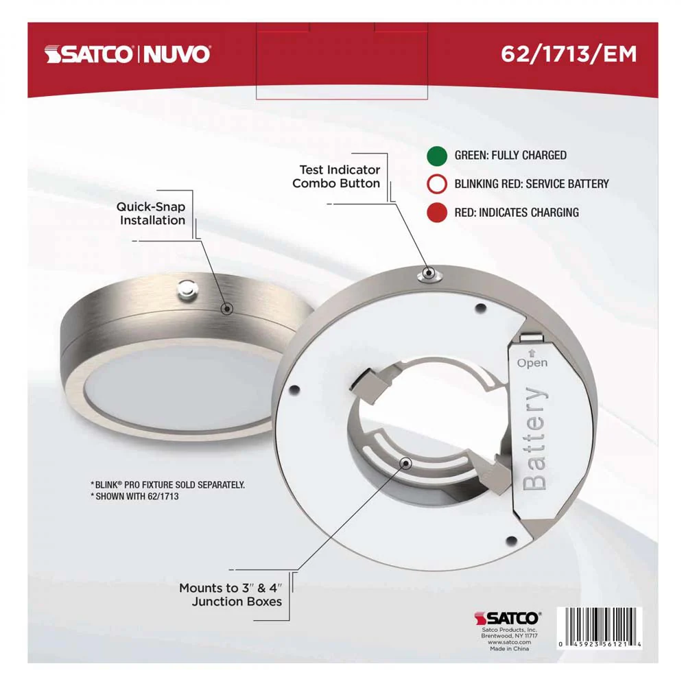 Blink Pro EM Battery Backup 7-in Round Shape Brushed Nickel Finish - Image 4