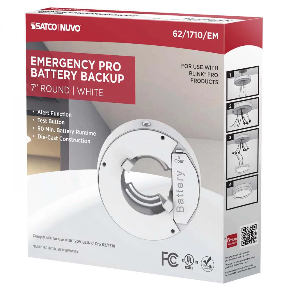 Blink Pro EM Battery Backup 7-in Round Shape White Finish - Image 8