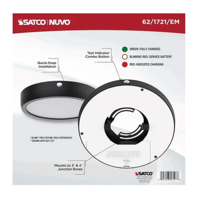 Blink Pro EM Battery Backup 9-in Round Shape Black Finish - Image 4