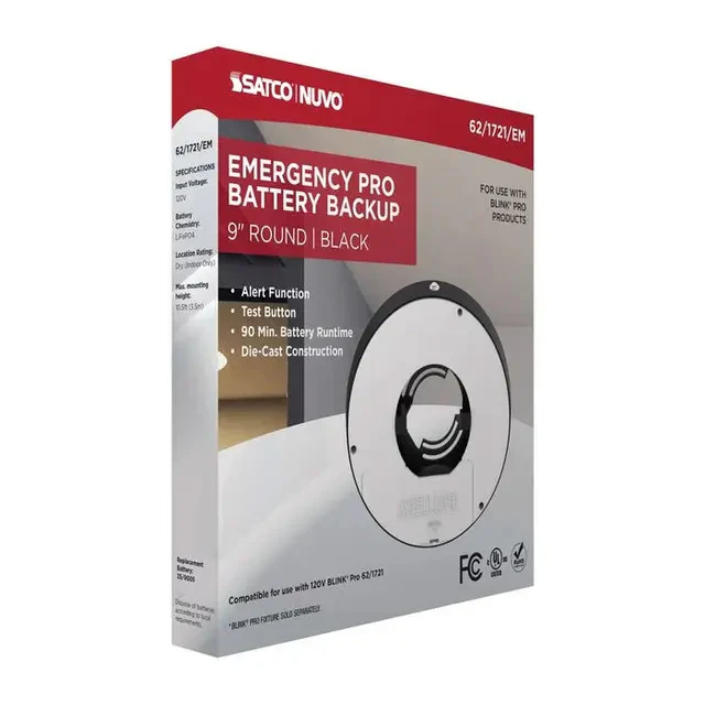 Blink Pro EM Battery Backup 9-in Round Shape Black Finish - Image 8