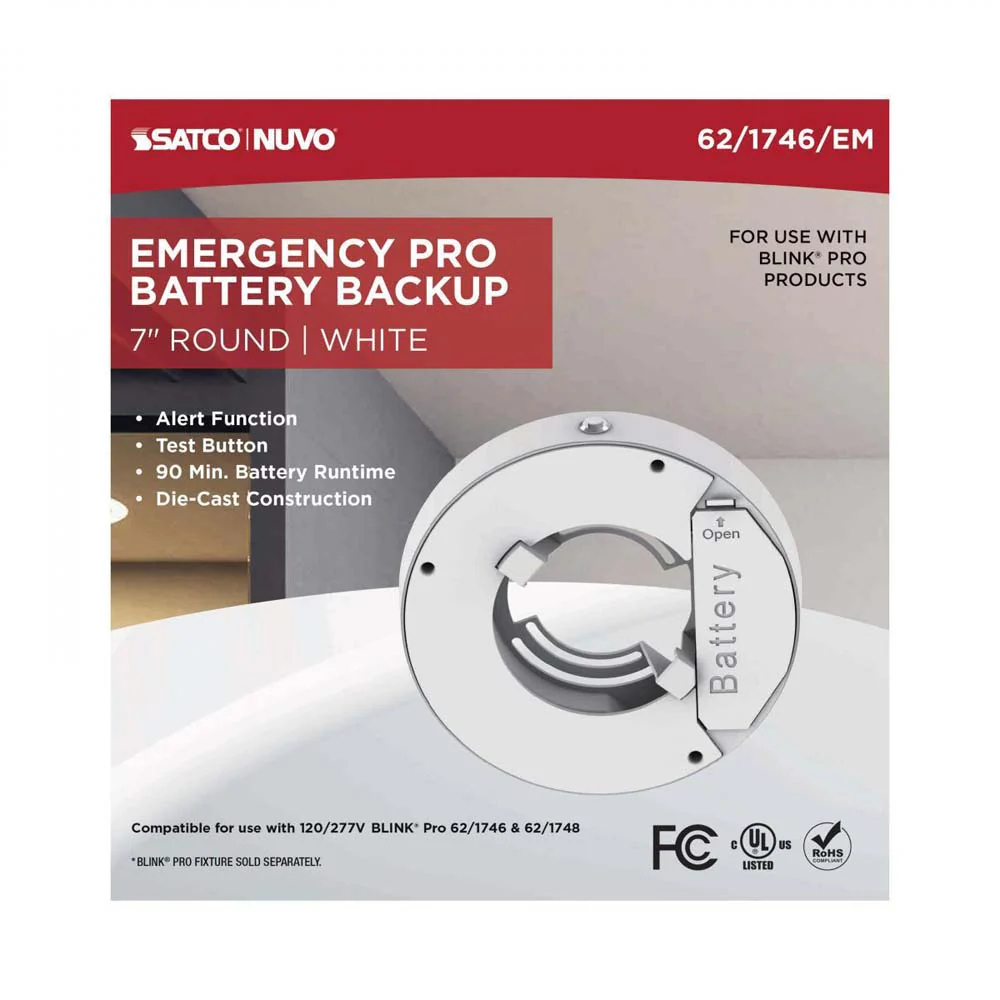 Blink Pro Emergency Battery Backup 7-in Round Shape White Finish - Image 2