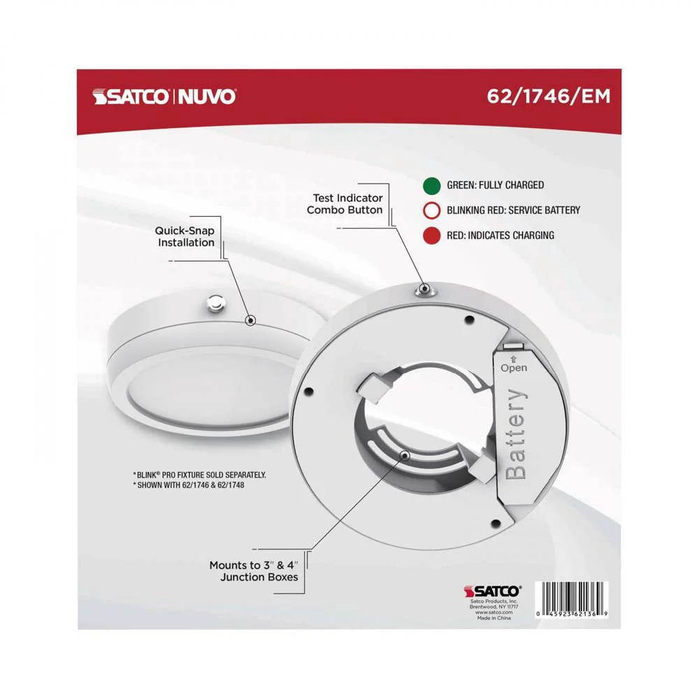 Blink Pro Emergency Battery Backup 7-in Round Shape White Finish - Image 3