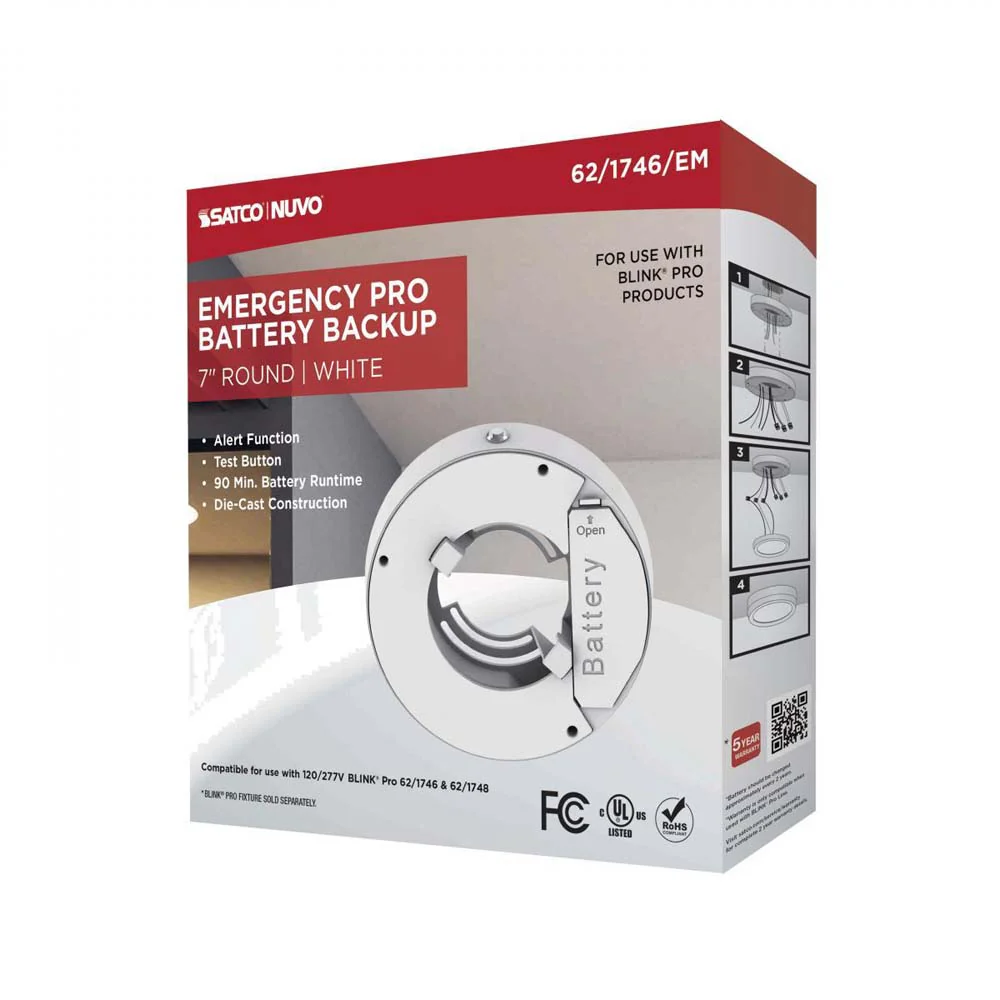 Blink Pro Emergency Battery Backup 7-in Round Shape White Finish - Image 6