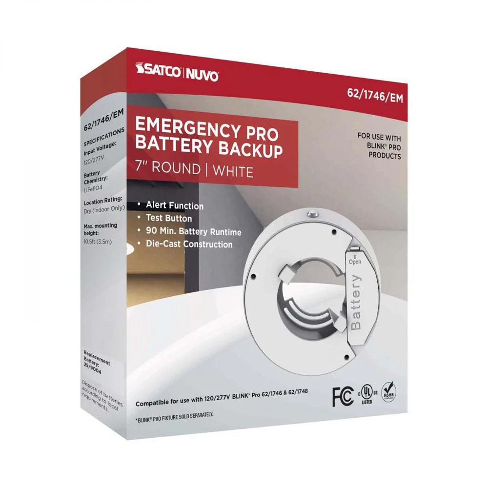 Blink Pro Emergency Battery Backup 7-in Round Shape White Finish - Image 7