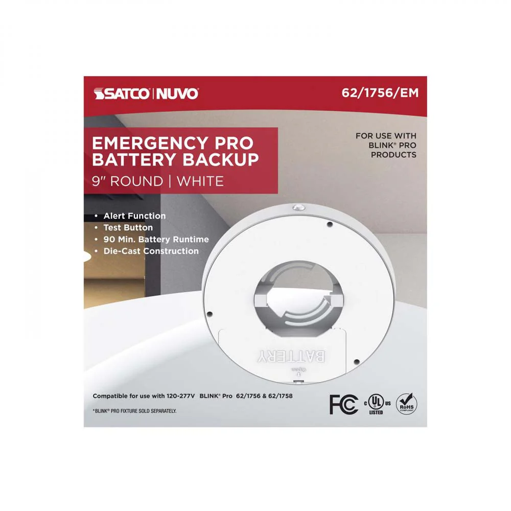 Blink Pro Emergency Battery Backup 9-in Round Shape White Finish - Image 2