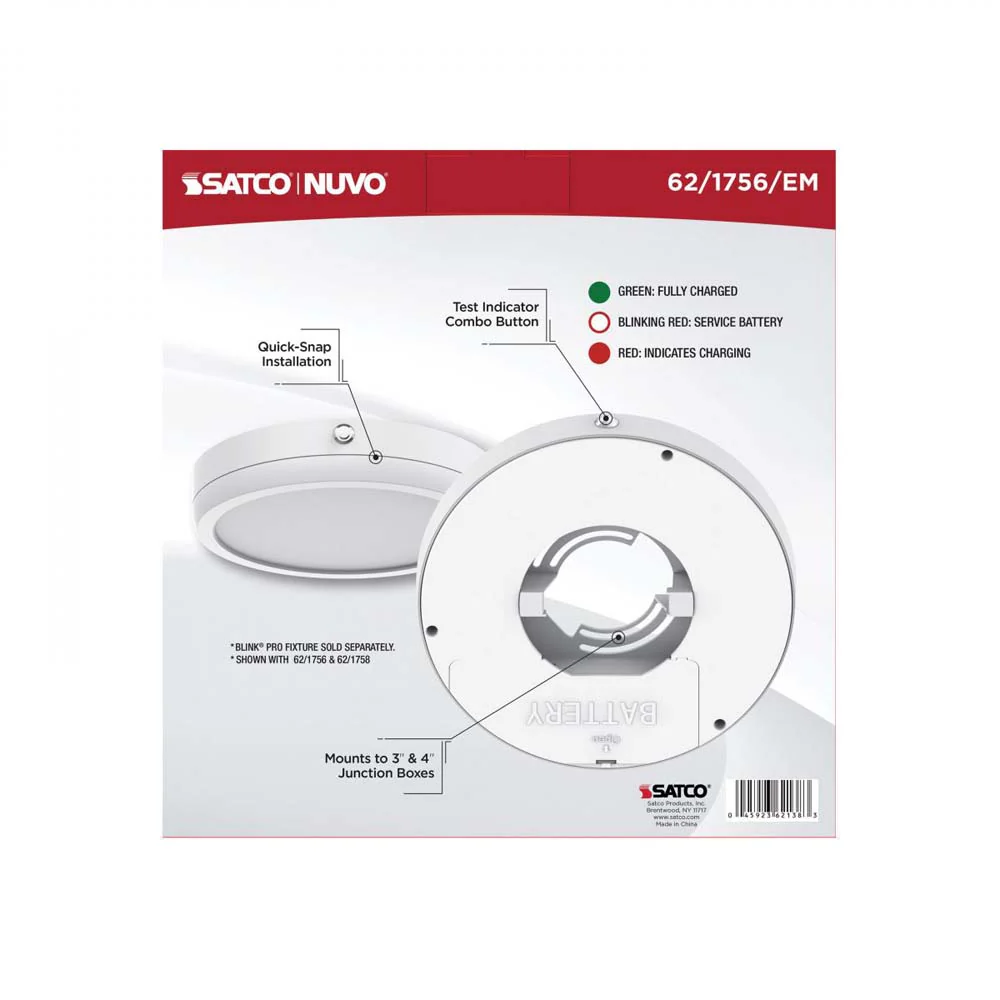 Blink Pro Emergency Battery Backup 9-in Round Shape White Finish - Image 3