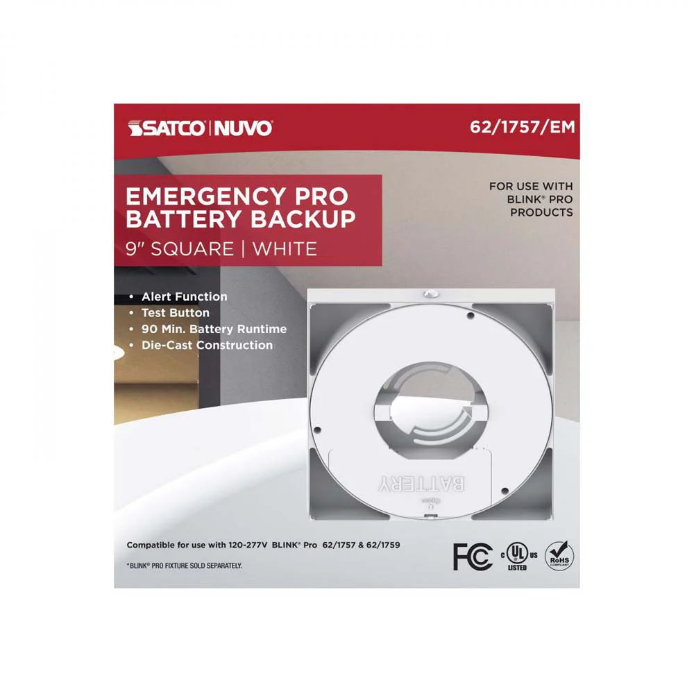 Blink Pro Emergency Battery Backup 9-in Square Shape White Finish - Image 2